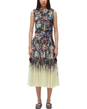 3.1 Phillip Lim Flowerworks Chiffon Degrade Liberty Draped Silk-Blend Midi Dress - Multicolor