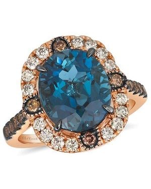 Le Vian Modern Romance 14K Rose 5.74 Ct. Tw. Diamond & Topaz Ring - Blue