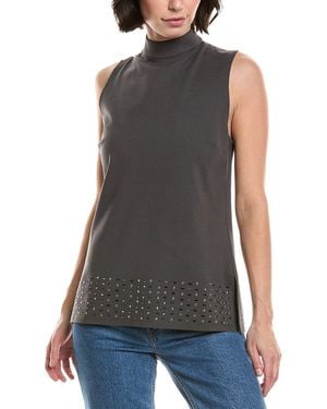 Vince Camuto Mock Neck Sleeveless Tunic - Black