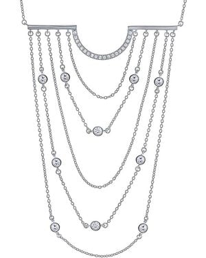 Crislu Cz Statement Necklace - White