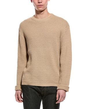 Slate & Stone Waffle Knit Wool-Blend Crewneck Jumper - Natural
