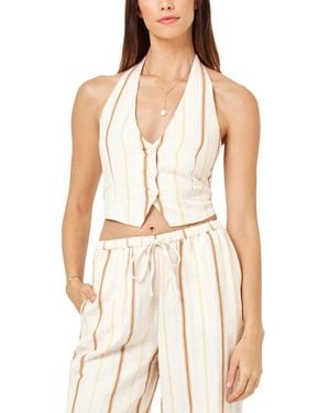 LSPACE Beach House Linen-Blend Vest - White