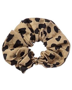 Saint Laurent Cassandre Silk Scrunchie - White