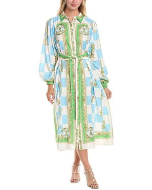 Gracia Balloon Sleeve Shirtdress - Blue