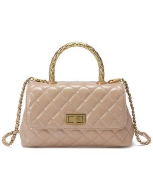 Tiffany & Fred Paris Luxe Quilted Leather Mini Handle Satchel - Brown