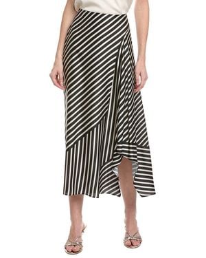 Vince Camuto High Low Asymmetrical Front Midi Skirt - Black