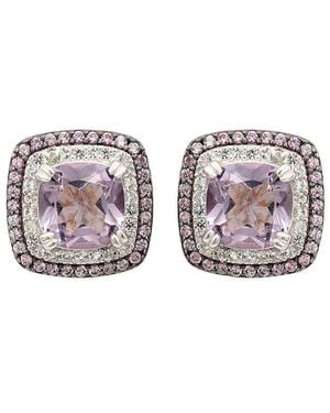 Suzy Levian Silver 0.02 Ct. Tw. Diamond Studs - Multicolour