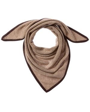 Phenix Knit Triangle Cashmere Scarf - Brown