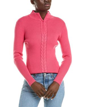 Meister X Fera Rowan Wool-Blend 1/2-Zip Jumper - Pink