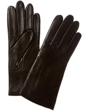 Lord + Taylor Cashmere-Lined Leather Gloves - Black