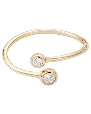Adornia Dnu 14K Over Crystal Adjustable Crystal Overlapping Ring - White
