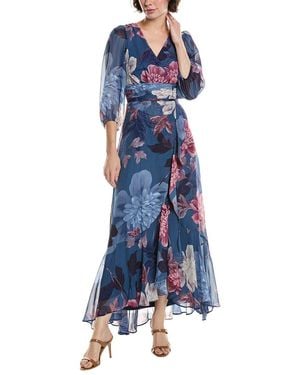 Maison Tara Chiffon Midi Dress - Blue
