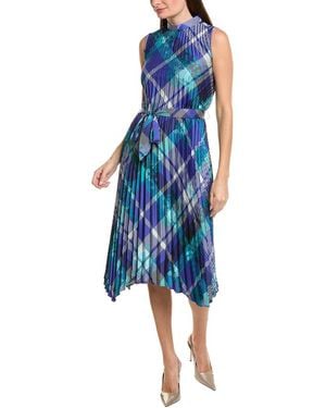 Tahari Sleeveless Midi Dress - Blue