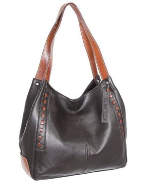 Nino Bossi Alyssa Durable Leather Satchel - Grey