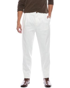 Brunello Cucinelli Pleated Easy Fit Pant - White