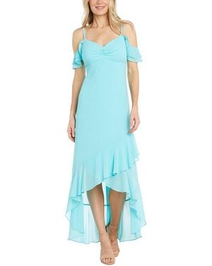 R & M Richards Souffle Crepe Chiffon Maxi Dress - Blue