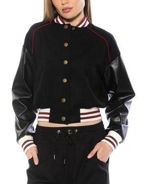 Alexia Admor Ciela Varsity Bomber Jacket - Black