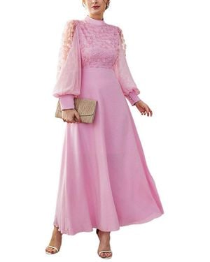 COLON DIANA Solid Maxi Dress - Pink