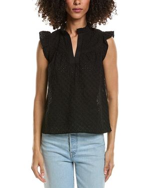 tyler boe Emilie Eyelet Top - Black