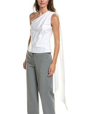 Toccin Vik One-Shoulder Cascade Top - Gray