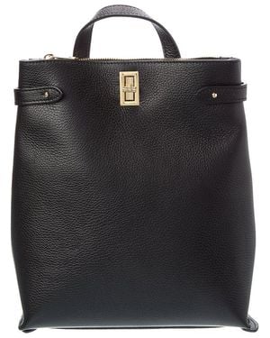 Italian Leather Backpack - Black