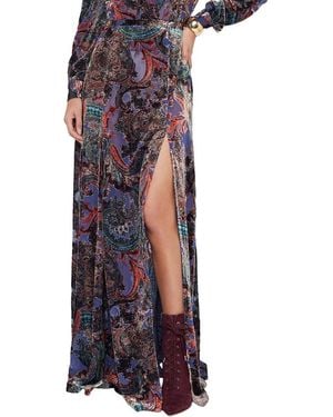 L'Agence Luca Full Maxi Skirt - Blue