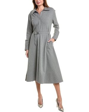 Norma Kamali Boyfriend Shirt A-Line Dress - Gray