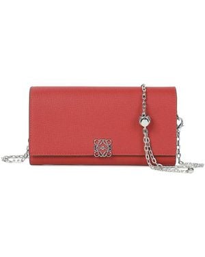 Tiffany & Fred Paris Saffiano Leather Crossbody Wallet/Clutch - Red