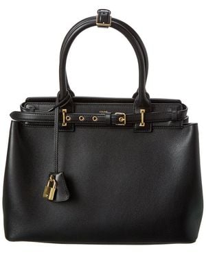 Celine Conti Leather Satchel - Black