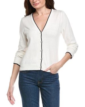 Hannah Rose Pearl Button Trimmed Cashmere-Blend Cardigan - White