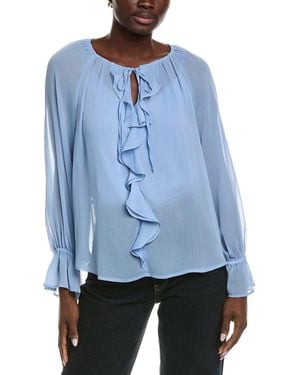 Vince Camuto Ruffle Front Blouse - Blue