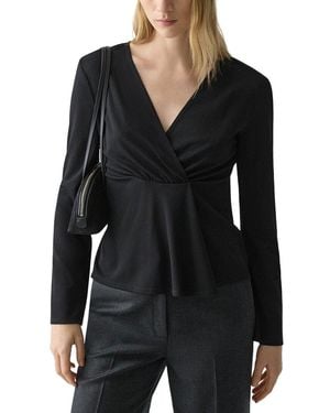 Theory Pleat Top Woven Top - Black