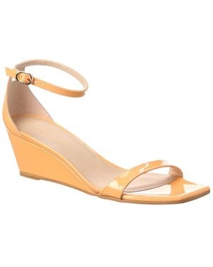 Stuart Weitzman Nudistcurve 50 Patent Wedge Sandal - Metallic