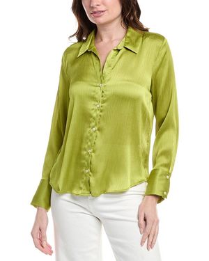 Vince Camuto Textured Stripe Blouse - Green