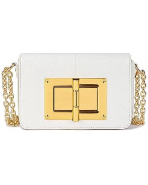Tiffany & Fred Paris Snake-Embossed Leather Shoulder Bag - Metallic