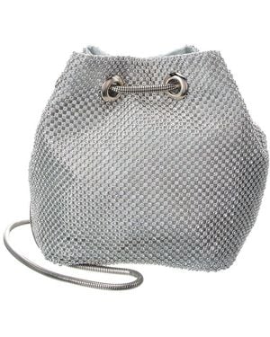 Rene Ruiz Allover Crystal Bucket Bag - Grey