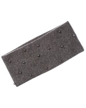 Portolano Pearls Cashmere Headband - Grey