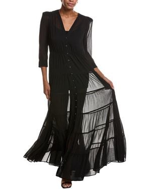 L'Agence Seraphina Tiered Maxi Dress - Black