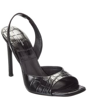 Michael Kors Marisa Croc-Embossed Leather Slingback Sandal - Black