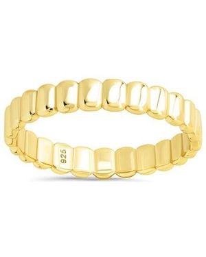 Sterling Forever 14K Over Stacey Textured Band Ring - Metallic