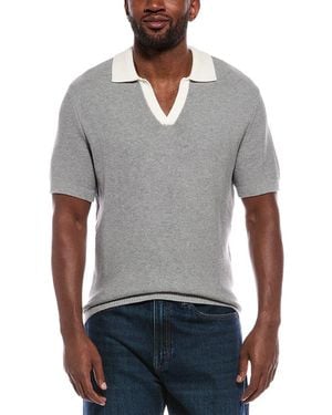 ATM Colorblocked Cashmere-Blend Polo Jumper - Grey
