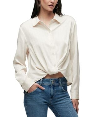 Hudson Jeans Knotted Button Down Shirt - White