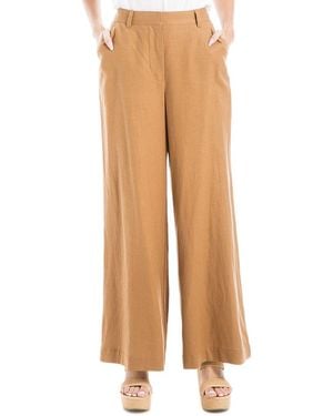 Max Studio Linen-Blend Pant - Natural