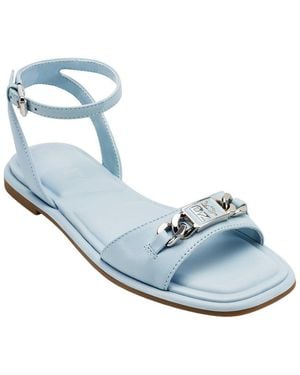 DKNY Bacliff Leather Flat Ankle Strap Sandal - Blue