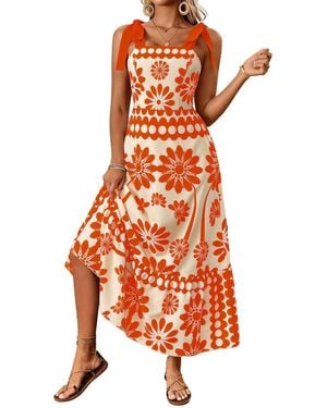 FREYLINA Midi Dress - Orange