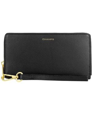 CHAMPS Gala Zip-Clutch Wallet - Black