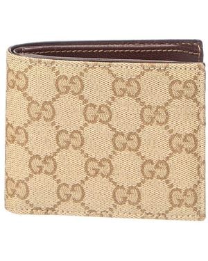 Gucci Essence Classic Gg Coated Canvas Bifold Wallet - Natural