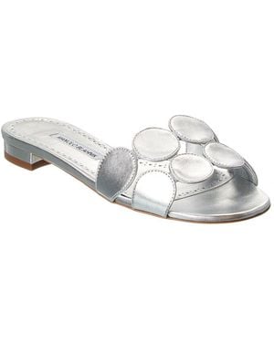 Manolo Blahnik Haribalmu Leather Sandal - White