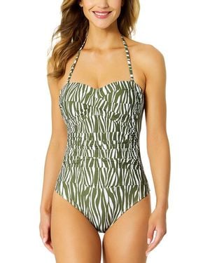Anne Cole Twist Front Strapless One-Piece - Green