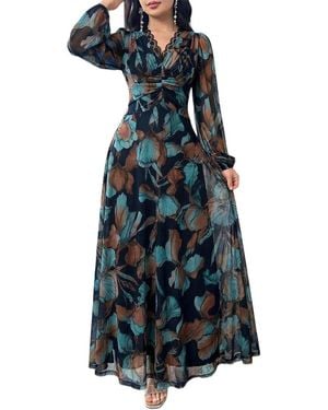 XIRELLI Print Maxi Dress - Blue